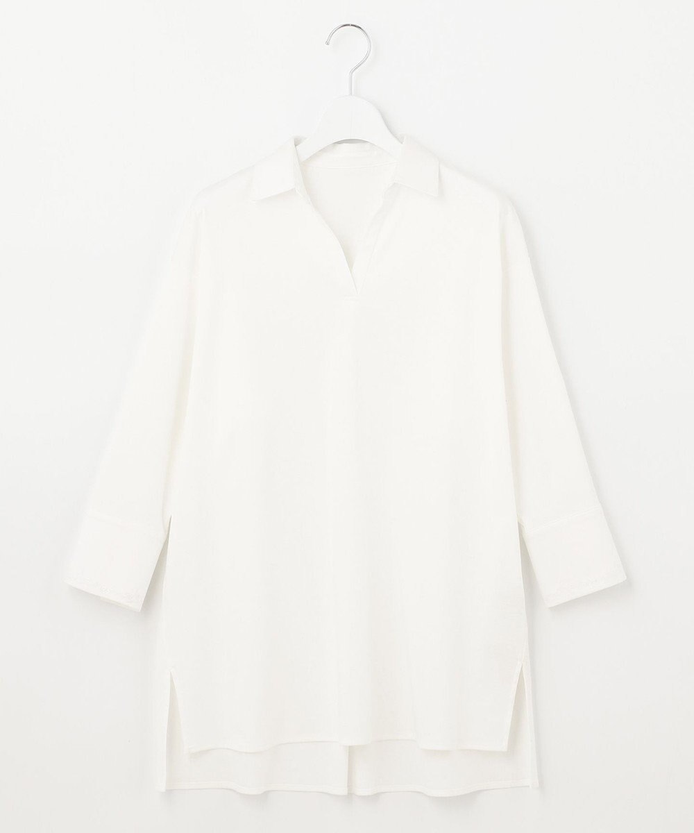 自由区 【洗える】エンブロイダリー スキッパーチュニック 