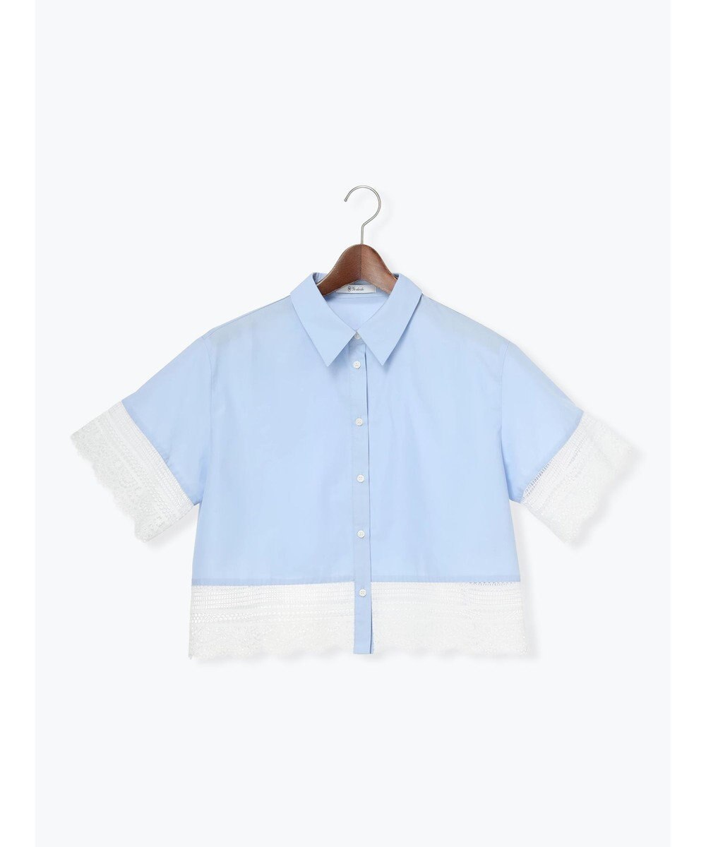 Te chichi レースヘムクロップトシャツ 