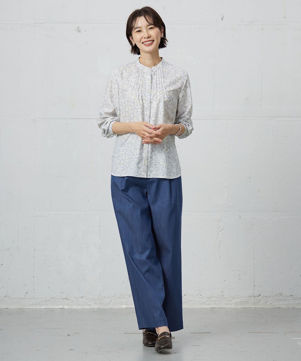 J.PRESS LADIES 【洗える】ポリエチレンスパンブロードフラワープリント ブラウス 