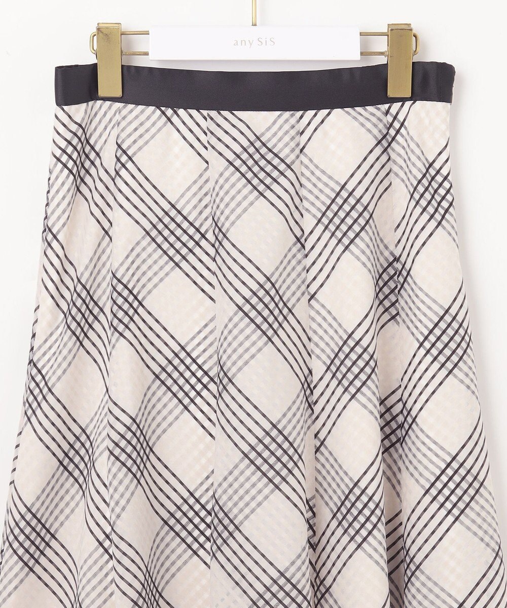 ANY SIS 【洗える】ツートーンシアーチェック スカート 