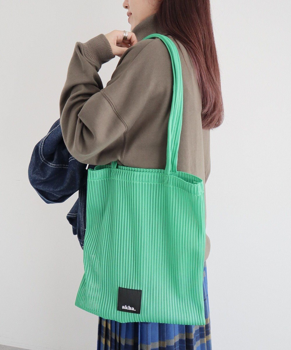 CRAFT STANDARD BOUTIQUE akha.ストライプメッシュトートバッグ 