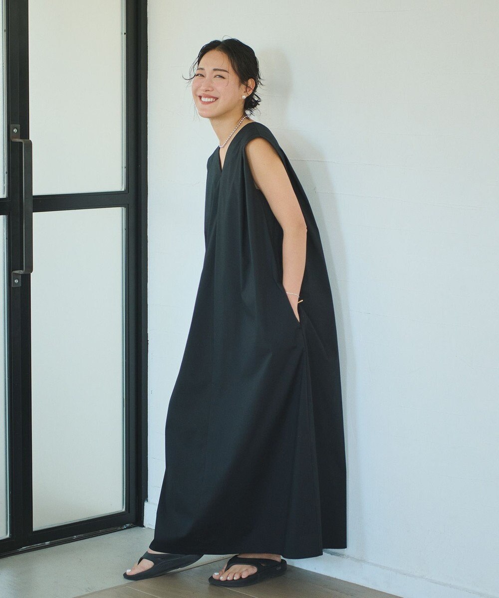 #Newans 【ANSWER for モダンベーシック】ダブルVネックロングワンピース 