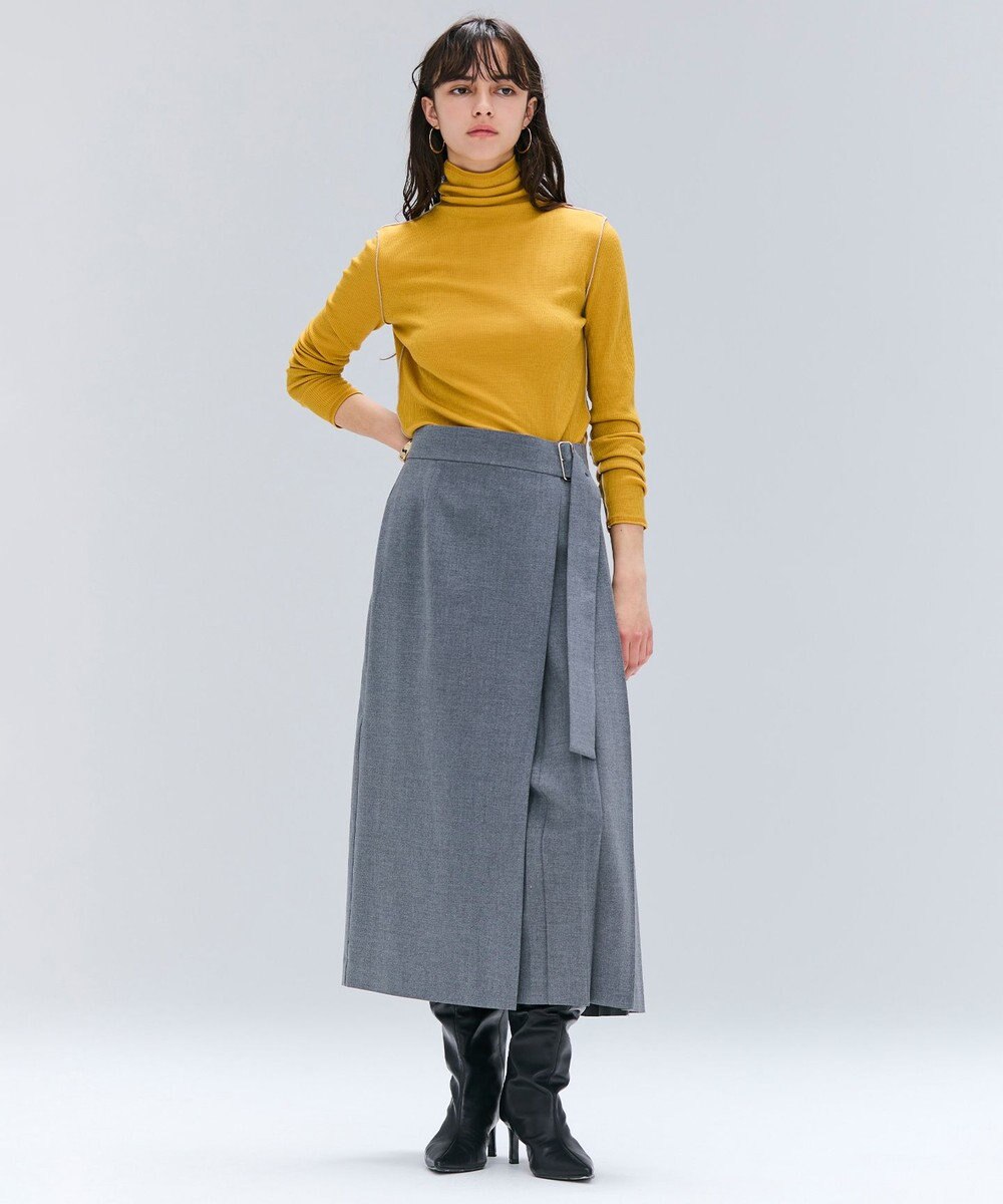 BEIGE， 【洗える・GISELe 10月号掲載】FORD / ウール配色メローハイネックカットソー 