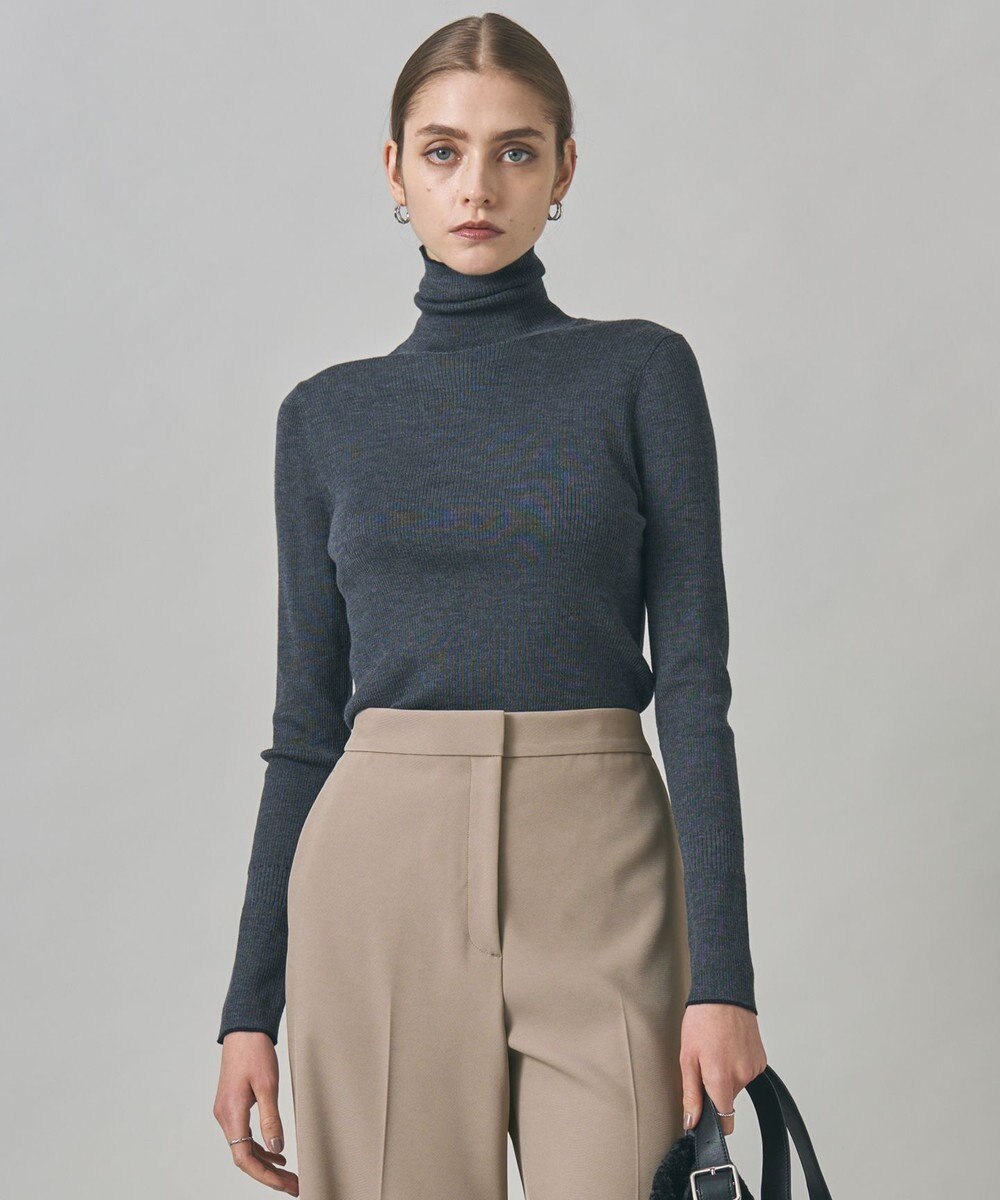 ICB L 【新色追加】エクストラファインメリノリブ タートルネックプルオーバー 