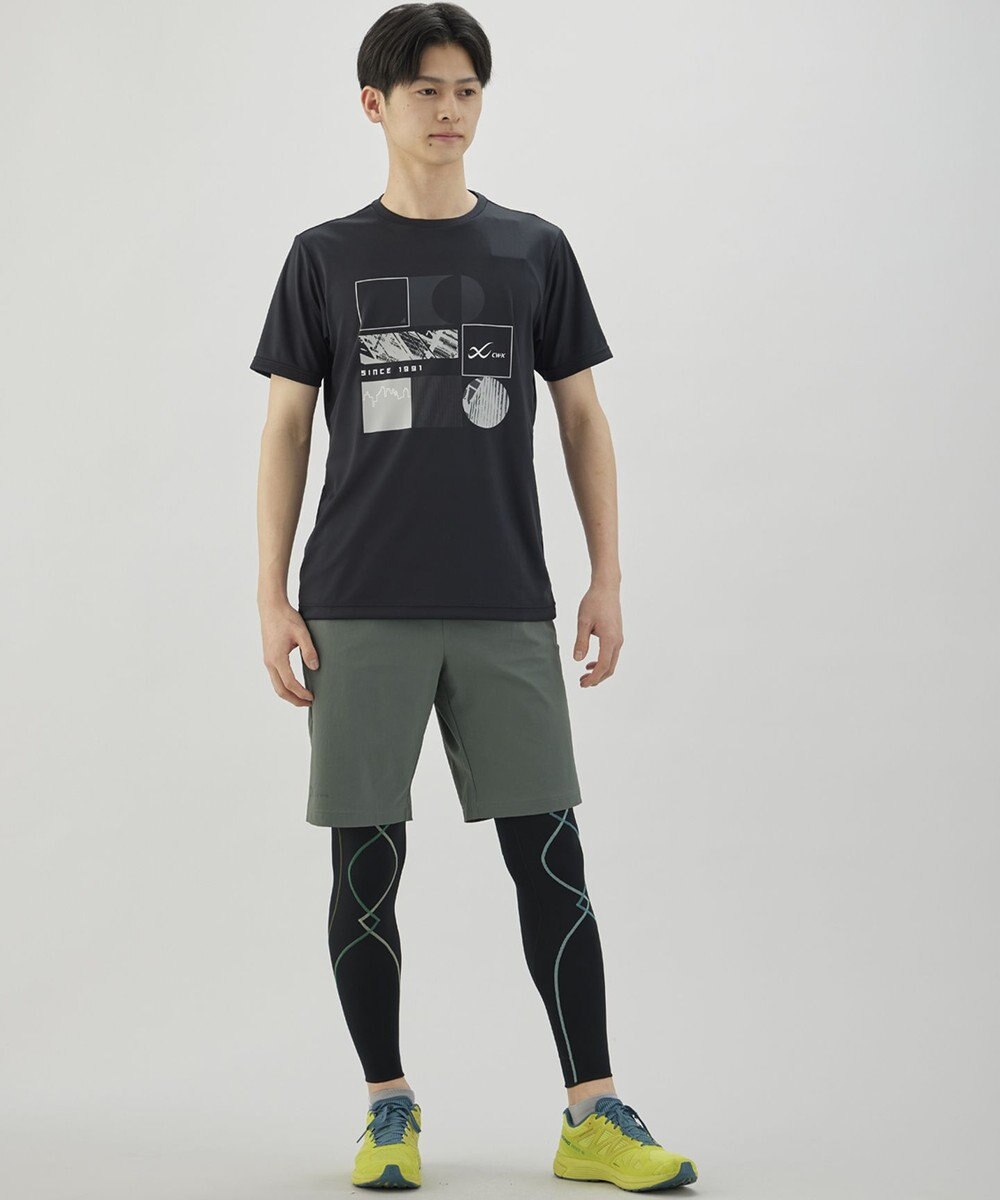 CW-X 【UNISEX】 CW-X トップス Ｔシャツ 半袖 3分袖 Ｕネック メッシュ素材 UVカット率90%以上(本体) ユニセックス DLR195 /ワコール 