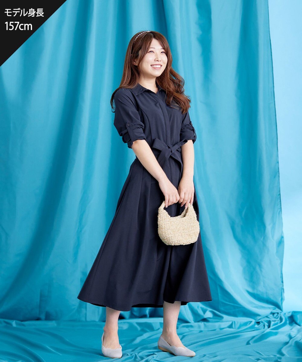 Tiaclasse 【洗える】シャツワンピース 