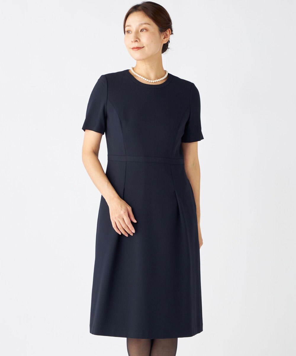 自由区 FORMAL 【お受験/セレモニーに】濃紺洗える/ストレッチワンピース+ジャケット 
