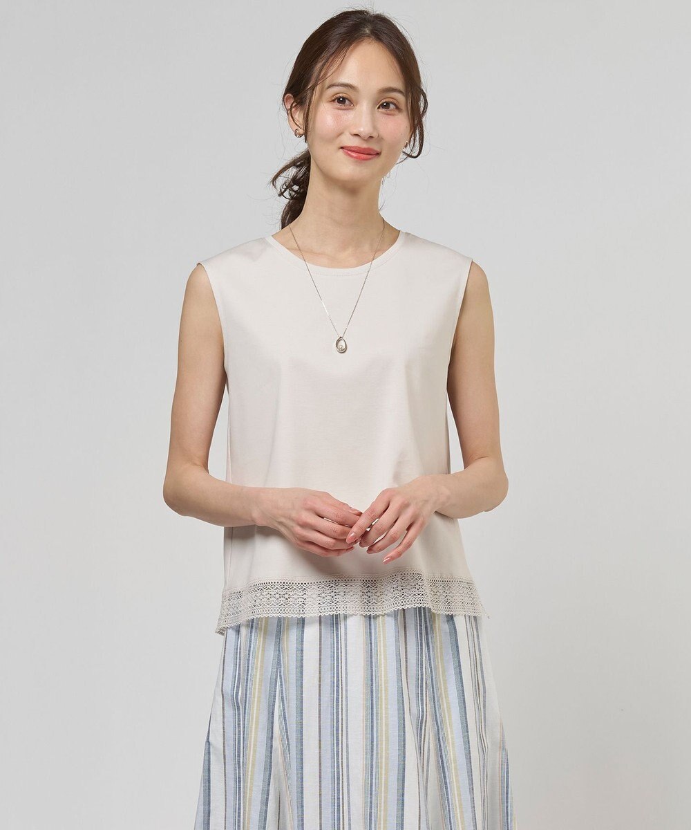 J.PRESS LADIES 【レイヤードスタイルに】コットンスムース ノースリーブ カットソー 