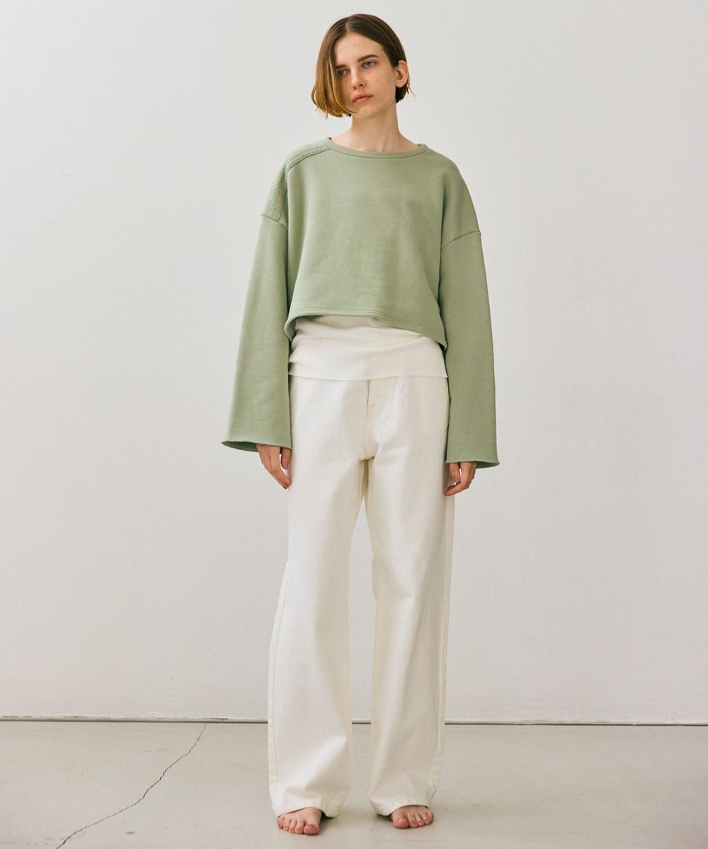 BEIGE， 【BEIGE,ecru/WEB限定・洗える】LOOP BACK / コットンスウェットクロップドトップス 