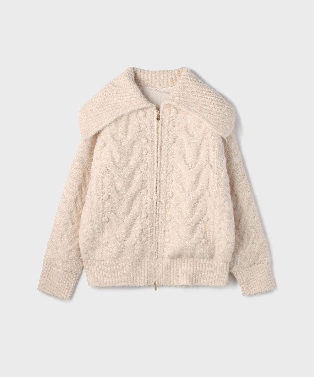 GRACE CONTINENTAL ヘアリーニットコクーンジャケット 