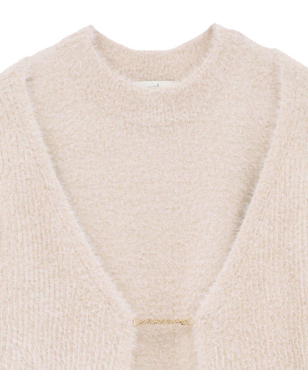 earth music&ecology SET2点チャーム付きシャギーニット＋インナー 