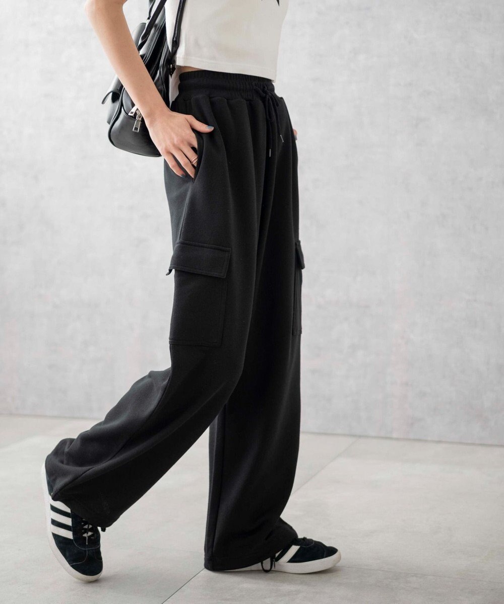 WEGO 【ウエストゴム】スウェットカーゴパンツ 