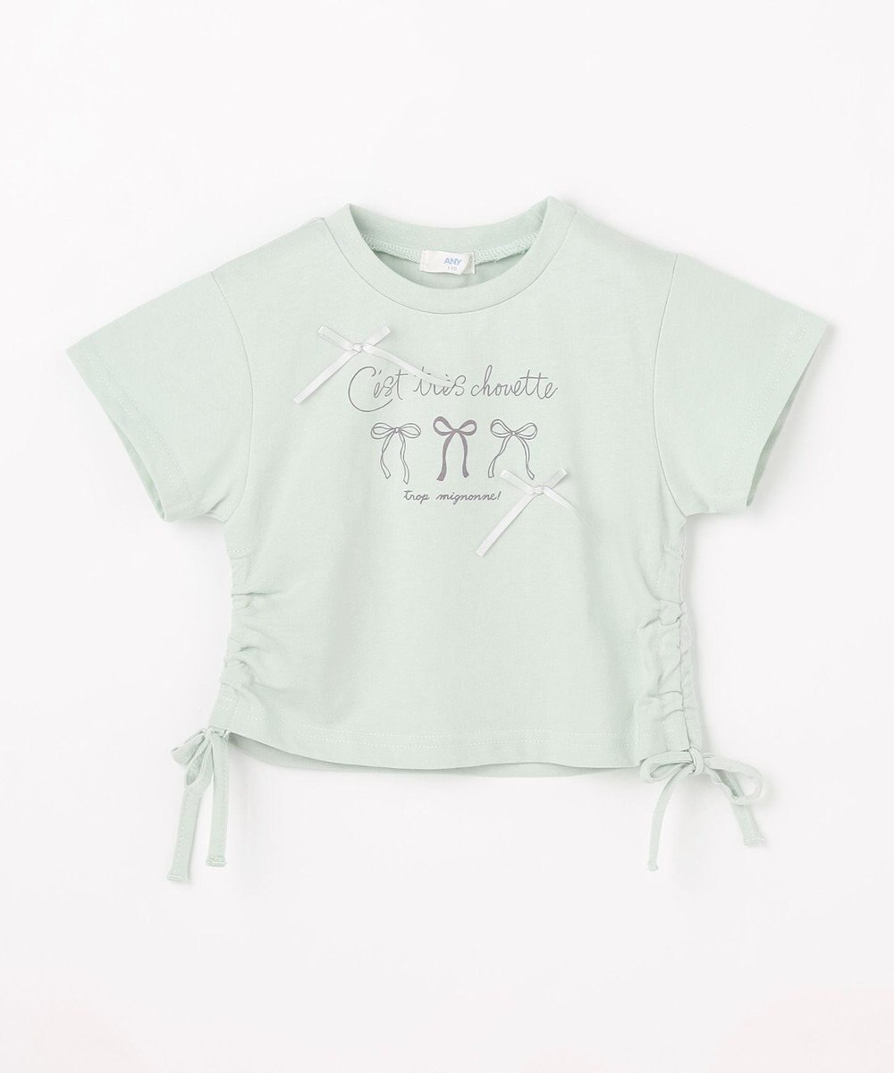 ANY KIDS 【洗濯機可能】ドロスト 裾リボンTシャツ 