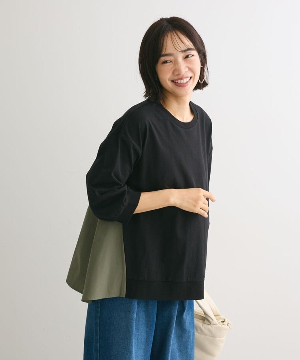 Green Parks 布帛切り替えフレアカットプルオーバー 