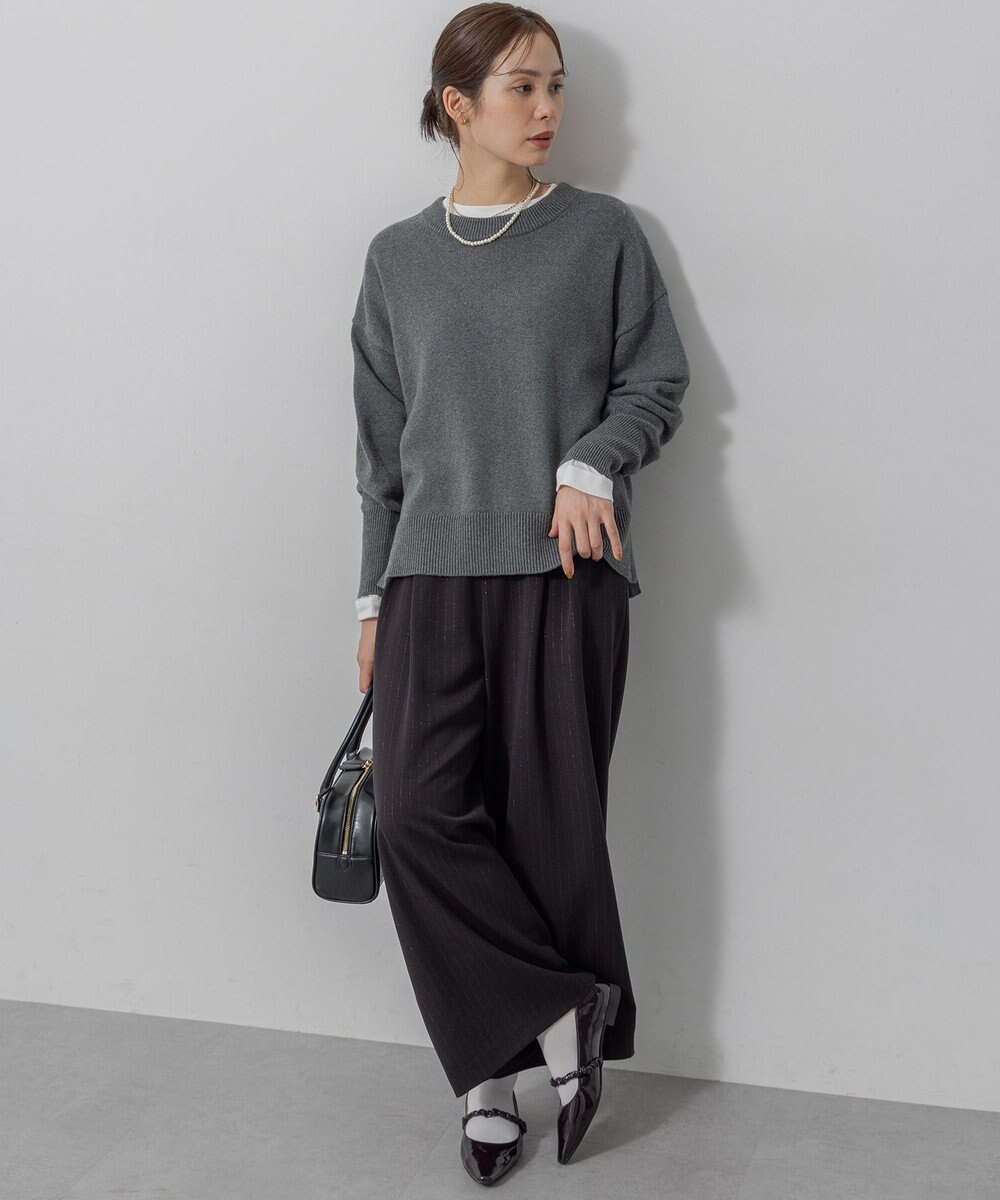 組曲 コットンカシミヤMIX クルーネックニット 