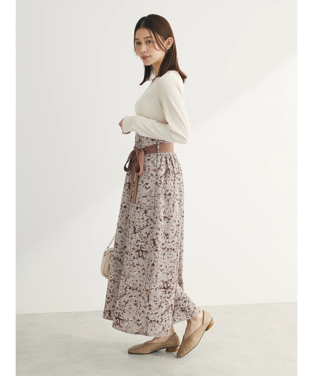 Green Parks ・ＥＬＥＮＣＡＲＥ　ＤＵＥ　リブ×フラワーキリカエワンピ 