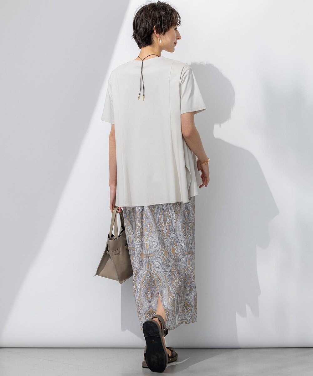 23区 L 【GLOW6月号掲載/汗じみ防止】スムースデザイン フレア  Tシャツ 