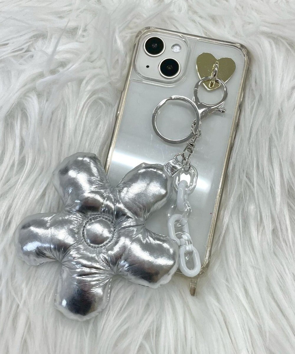 WEGO メタリックフラワークッションキーホルダー 