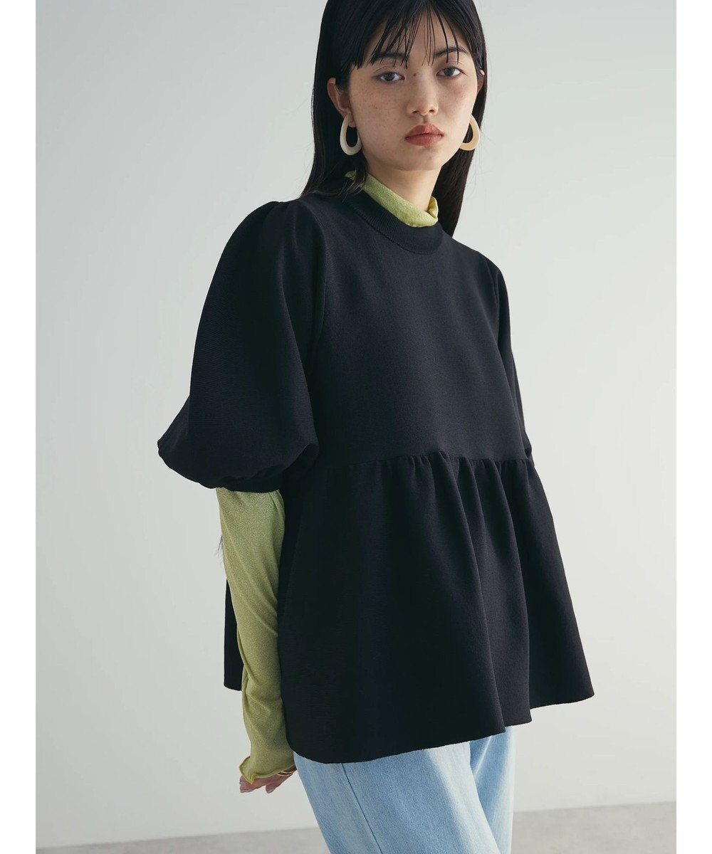 Green Parks armonia. ウエストギャザー袖ボリュームニット 