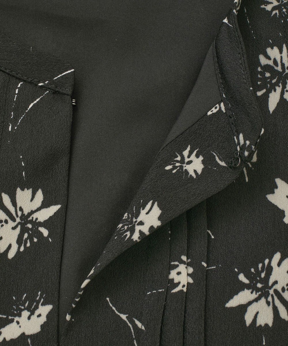 YECCA VECCA フラワー柄プリーツMIXワンピース 