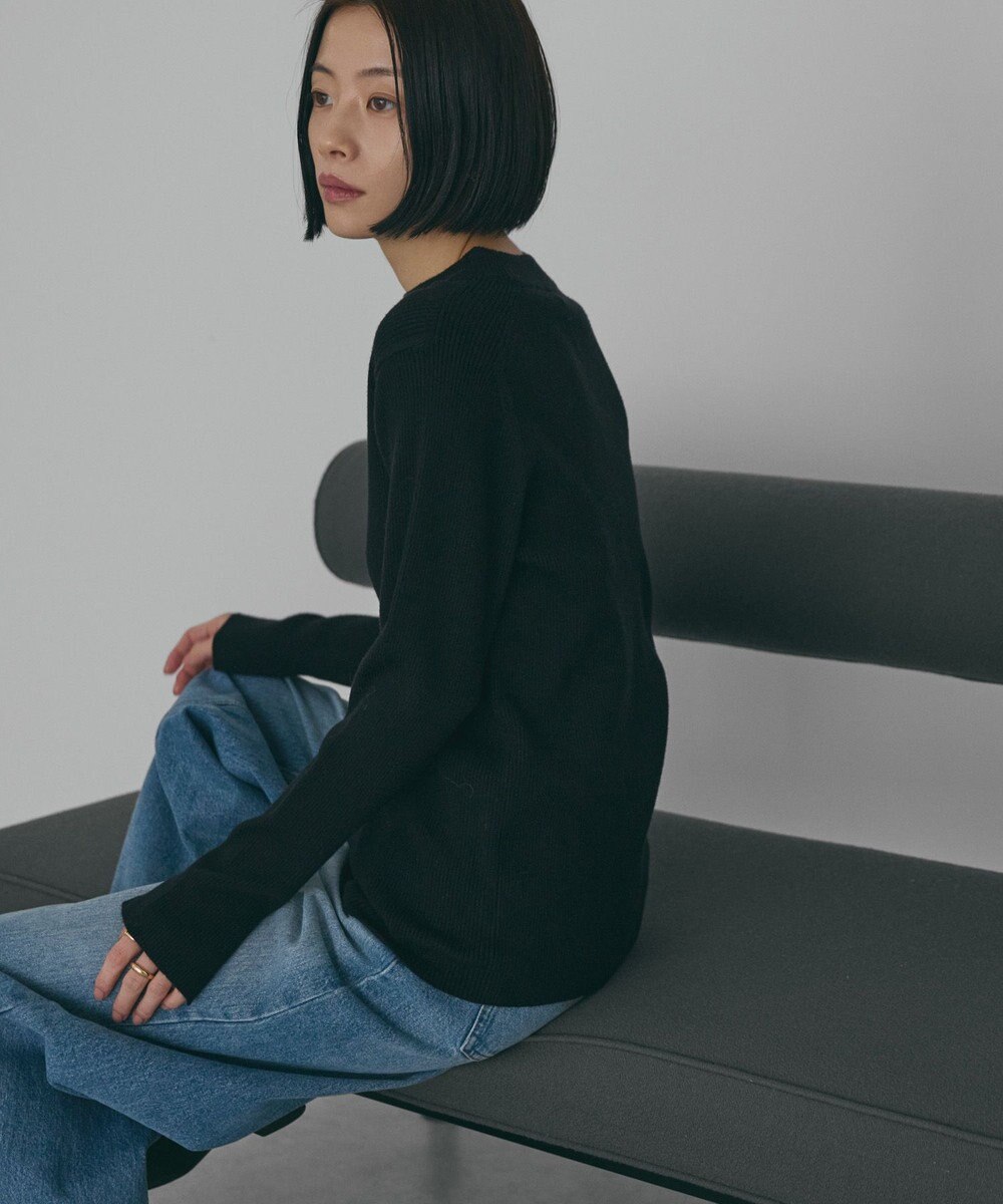 AMERICAN HOLIC バイパチリブモックネックニットプルオーバー 