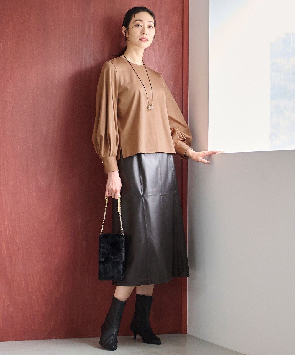 自由区 ラムレザー スカート 