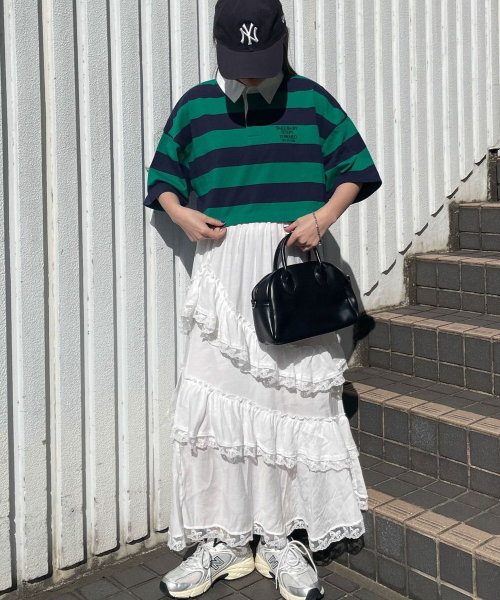 WEGO ワンポイント刺繍ラガーシャツ 