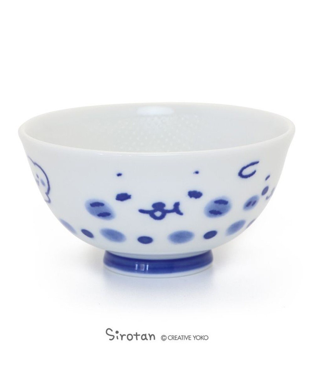 しろたん ご飯茶碗 ご飯がくっつきにくい お茶碗 しろたん らっこいぬ柄 青色 小 日本製 ご飯茶碗 ごはん茶碗 茶碗 ごはん ライスボウル 陶器 食器 あざらし アザラシ キャラクター かわいい 製法特許取得商品 マザーガーデン Mother Garden ファッション通販 公式