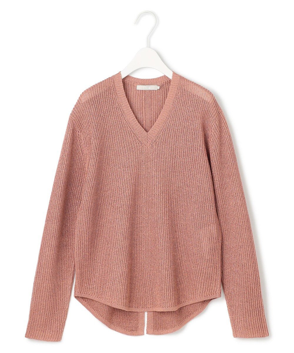 ICB 【洗える】 ペーパーブレンドシャインニット Vネックプルオーバー 