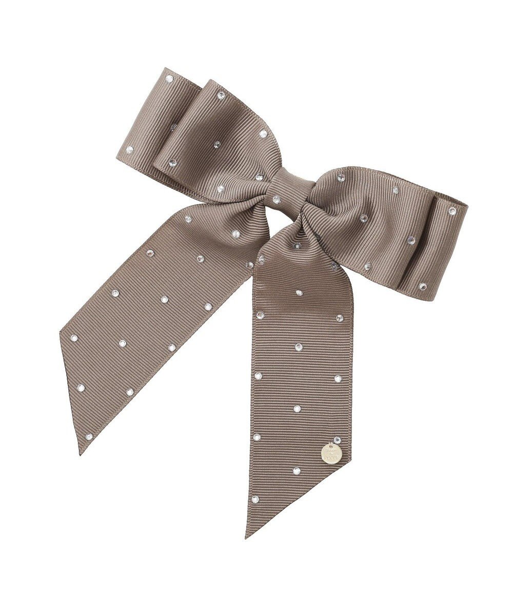 Maison de FLEUR ビジューグログランリボンバレッタ 