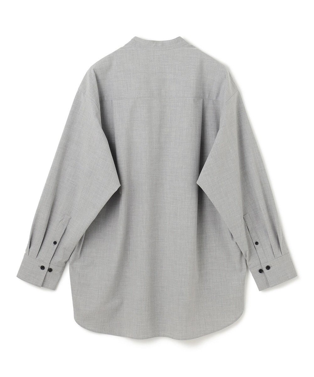 UNFILO ウールライク バンドカラーシャツ 