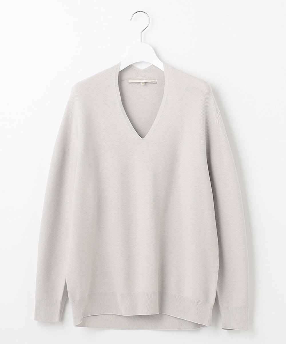 自由区 【洗える】コットンストレッチホールガーメント プルオーバーニット 