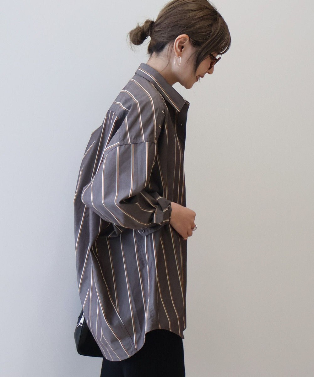 AMERICAN HOLIC ドビーストライプロングシャツ 