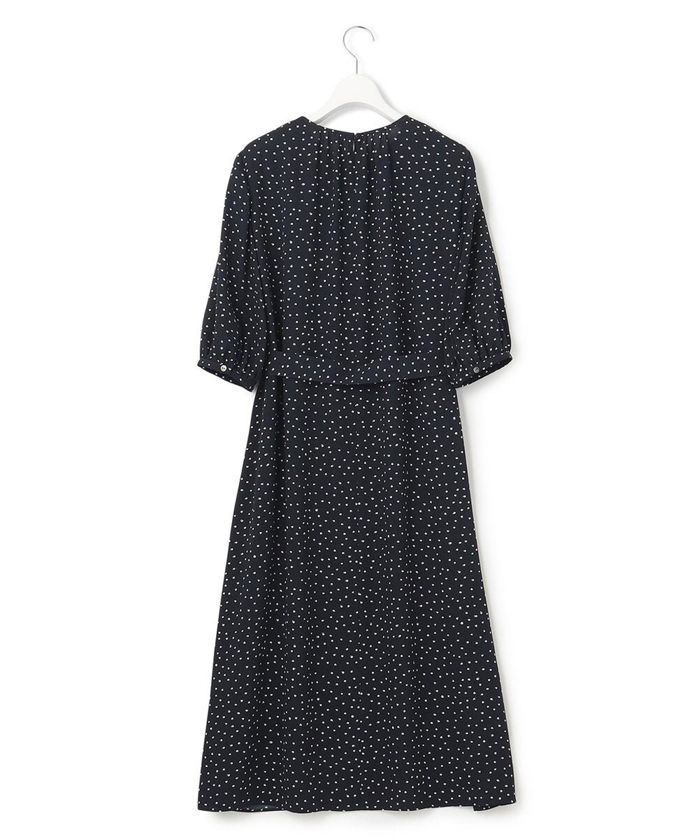 23区 【洗える】バックサテンアムンゼン ドットプリント ワンピース 