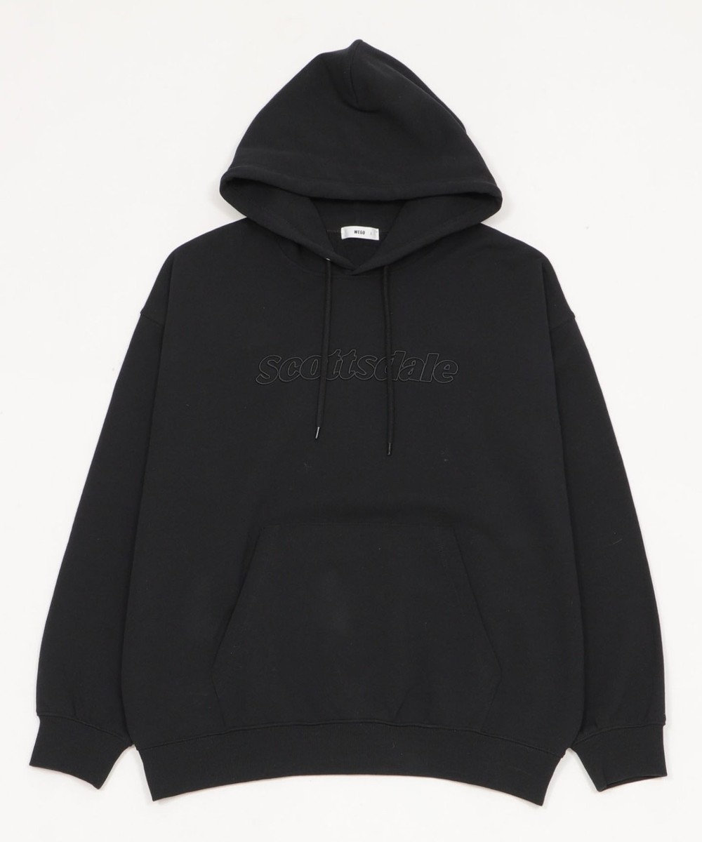 WEGO 【ユニセックス着用ITEM】エンボスステッチロゴプルパーカー 