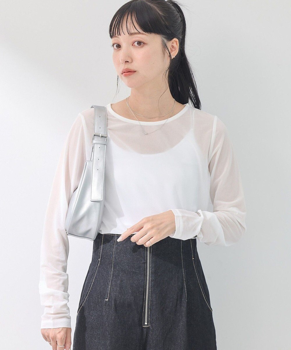 earth music&ecology リボンプリントシアープルオーバー 