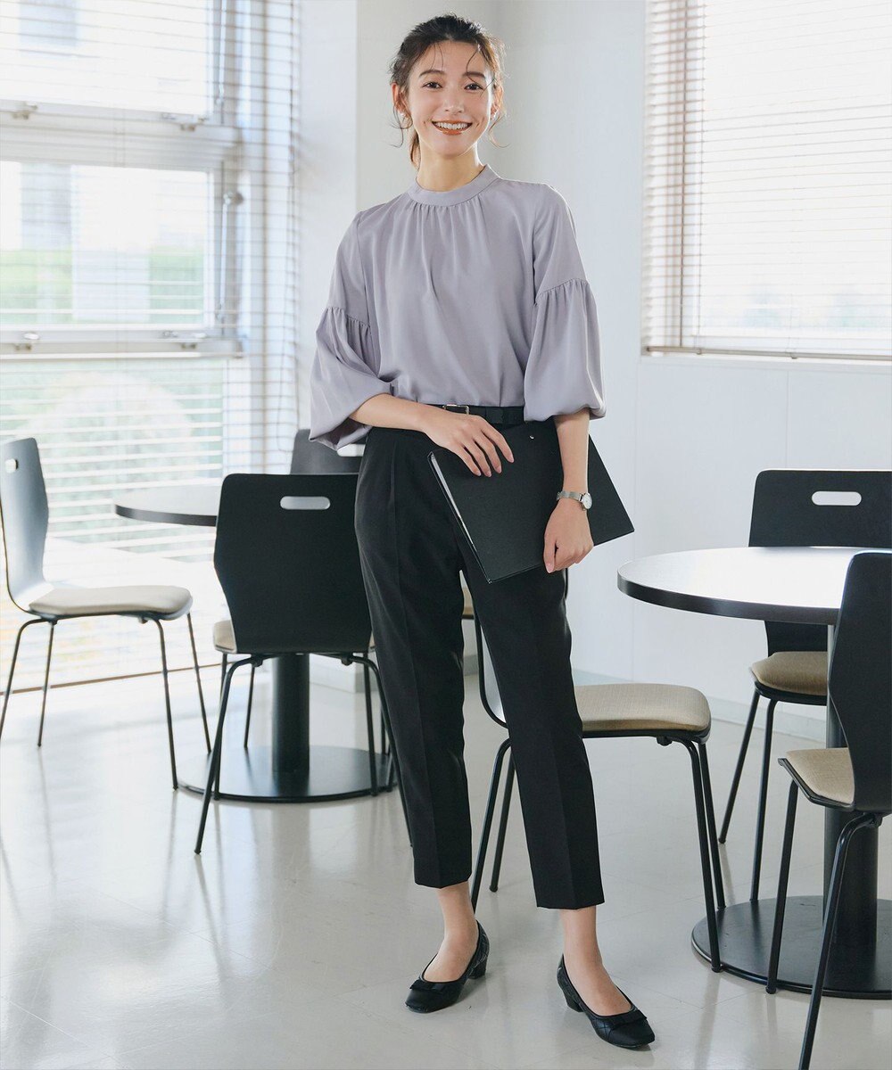 Tiaclasse 【洗える】ボリューム袖ハイネックブラウス 