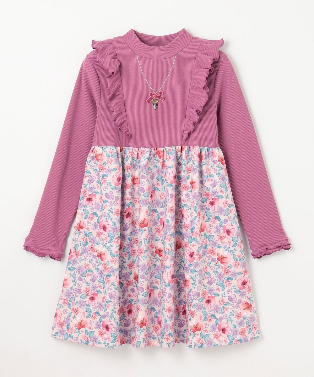 ANY KIDS 花柄ドッキングワンピース 