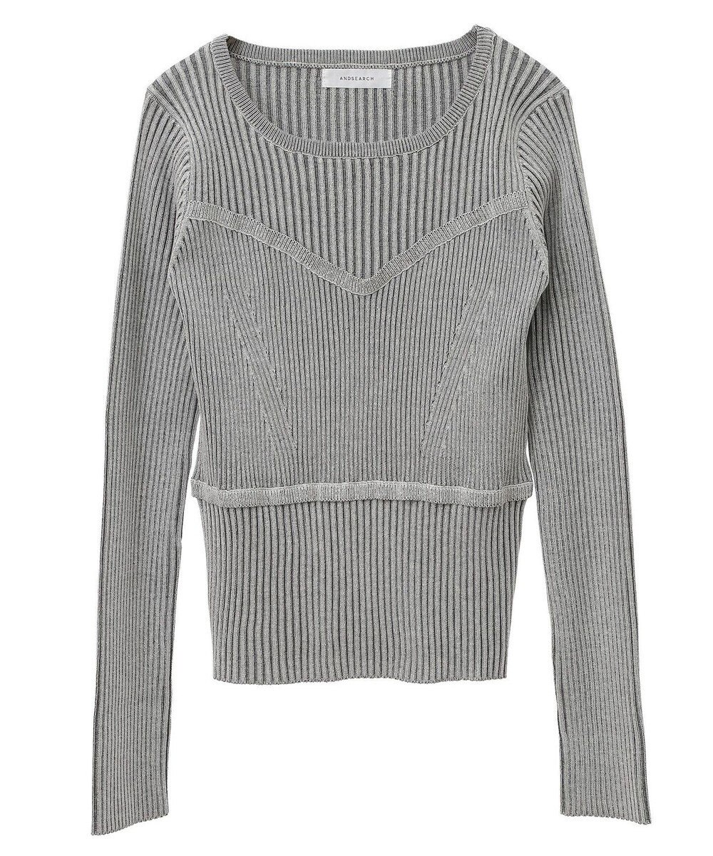 Green Parks ・ＡＮＤＳＥＡＲＣＨ　リブフェイクレイヤードニット 