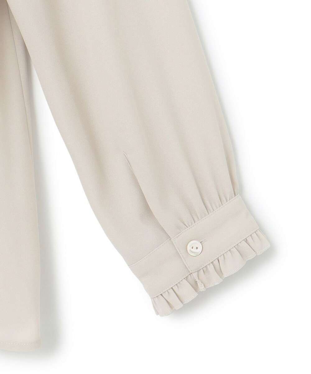 23区 S 【吸水速乾/UVケア/防シワ性】バックサテンアムンゼン スタンドフリル ブラウス 