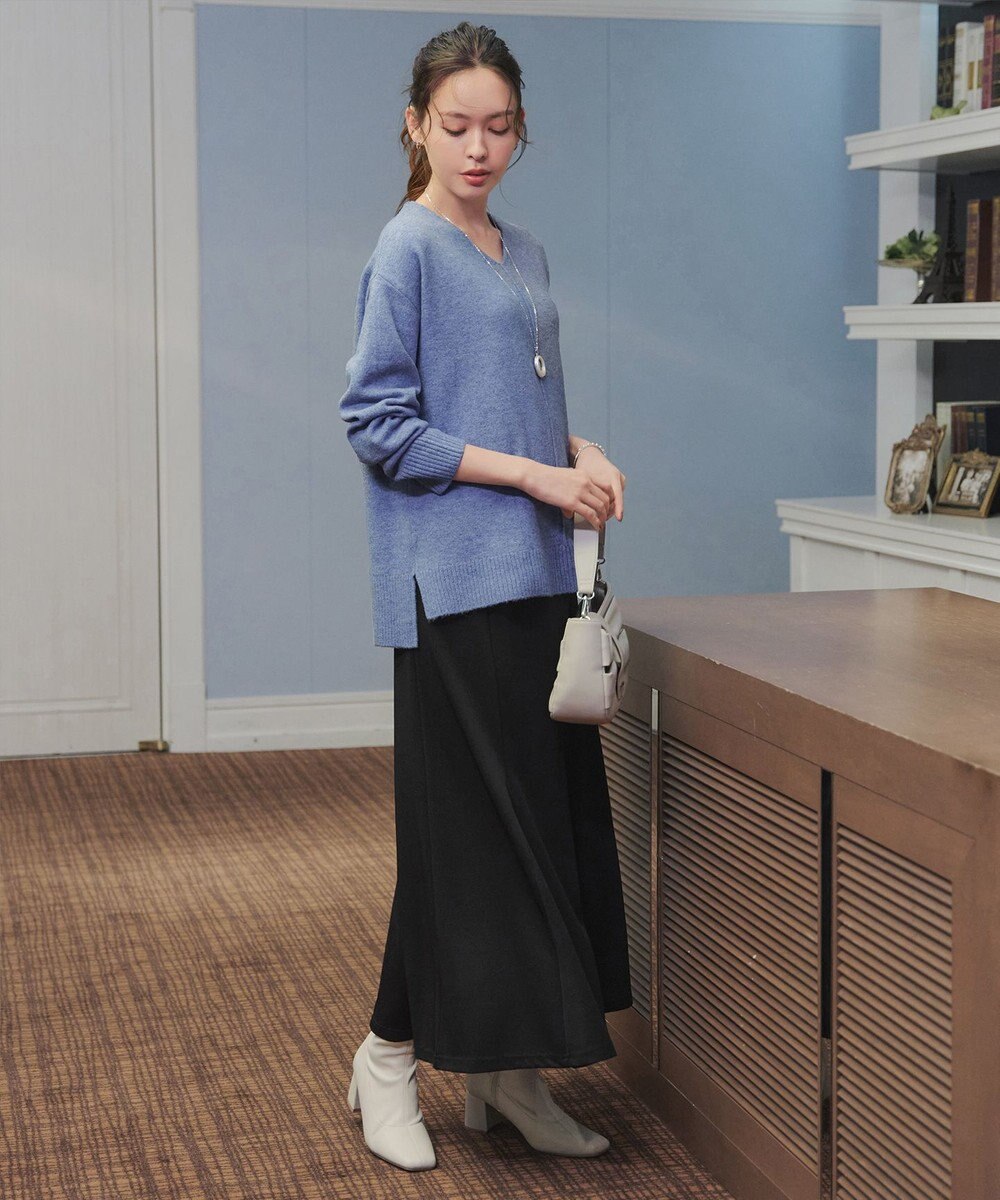 Tiaclasse 【安田美沙子さん着用・洗える】メランジVネックニットプルオーバー 