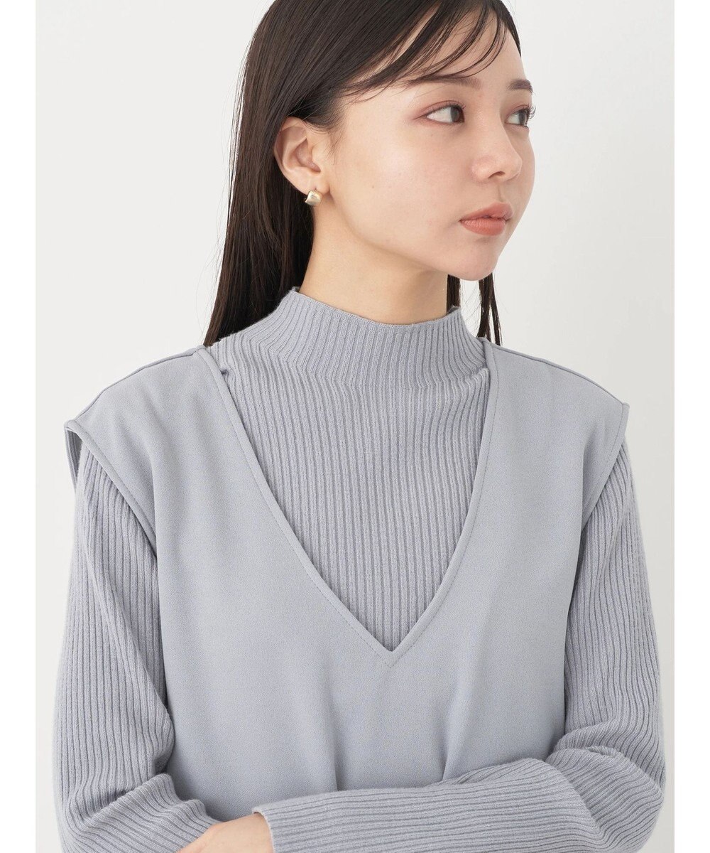 earth music&ecology ＳＥＴ２点Ｖネックジャンスカ＋ハイネックニット 