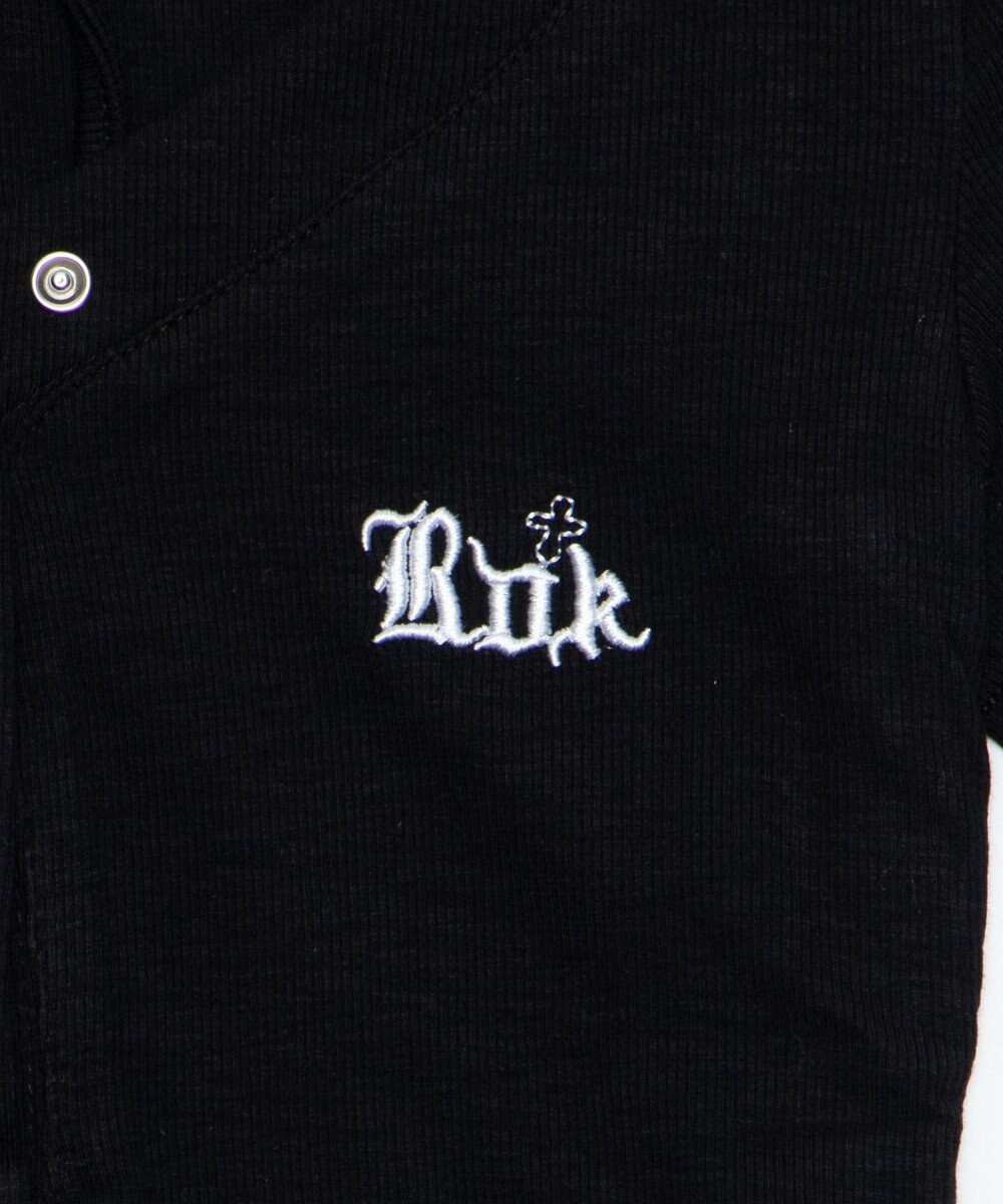 WEGO ヘンリーネックロゴ刺繍T 