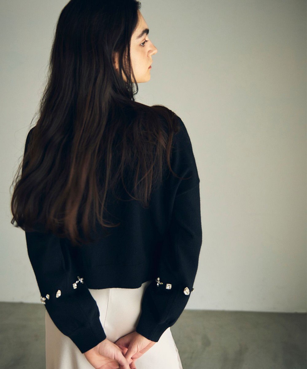 GRACE CONTINENTAL マルチビジューニットトップ 