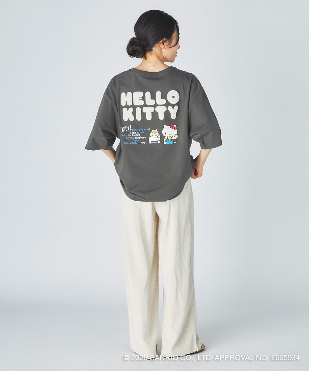 OP／FILA 【Ocean Pacific×ハローキティ】サガラ刺しゅうビッグTシャツ 