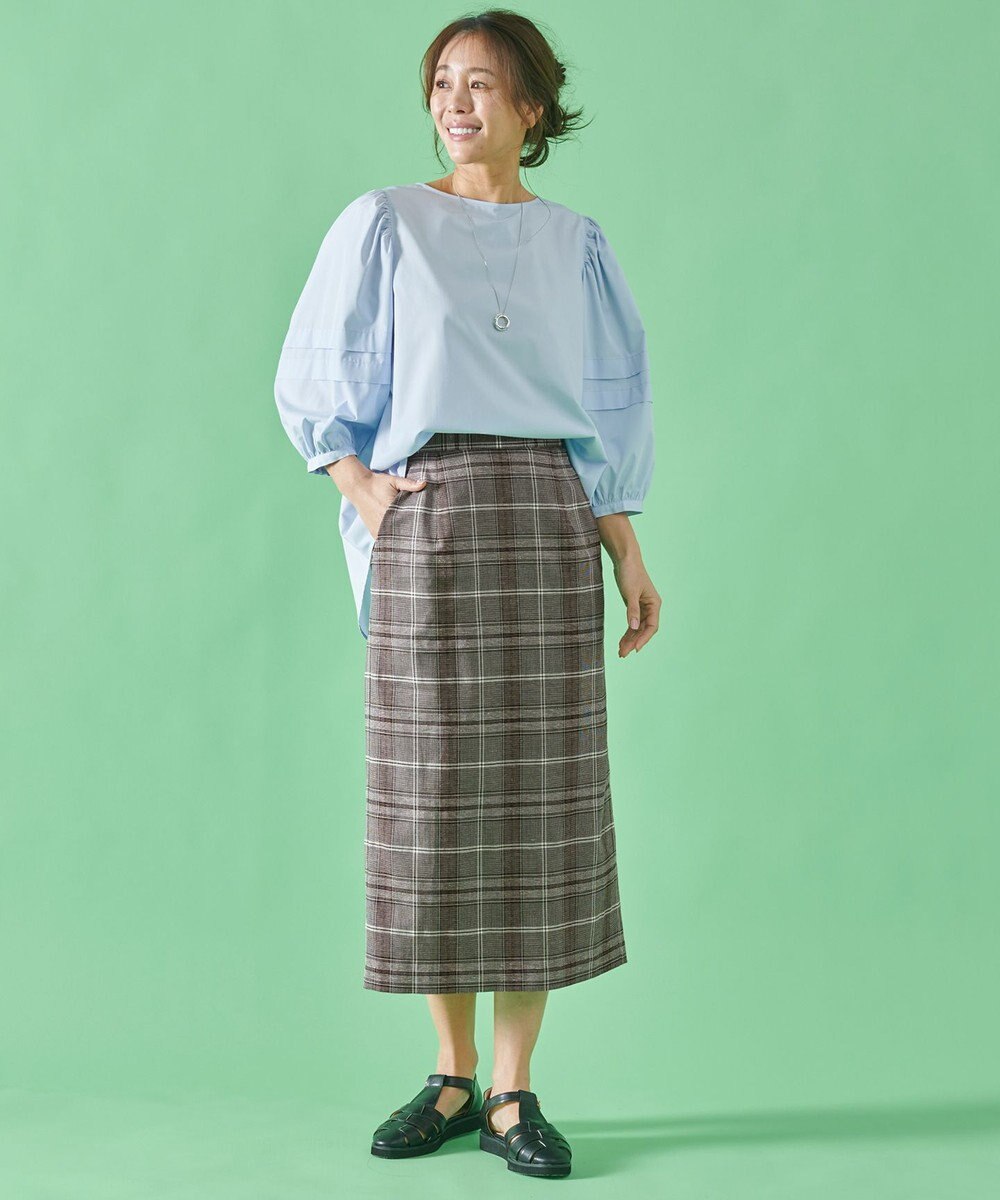 ANY 【ウエストゴム/ストレッチ】チェックタイトスカート 