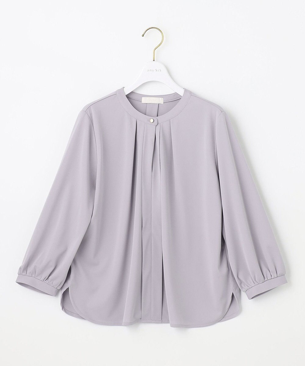 ANY SIS 【接触冷感・吸水速乾・UVケア】エアリードレープスムース 七分袖ブラウス 