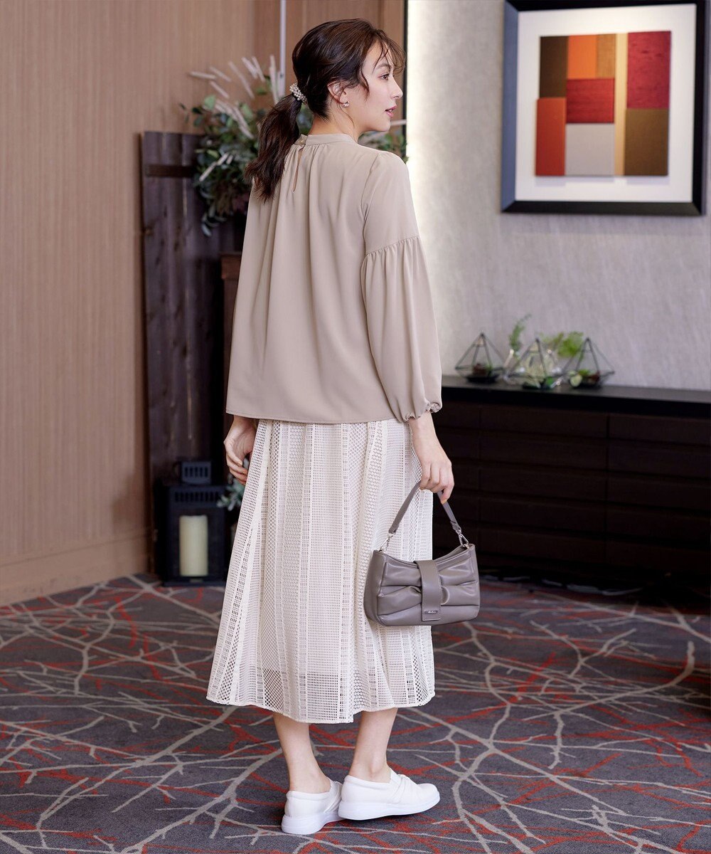 Tiaclasse 【洗える】ボリューム袖ハイネックブラウス 