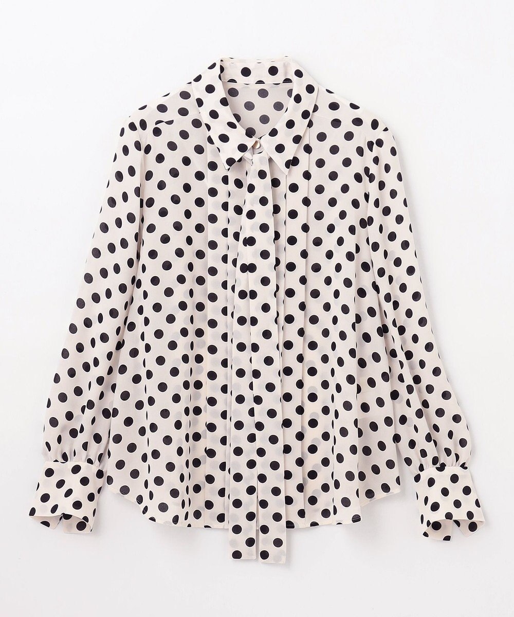 GRACE CONTINENTAL ドットプリントボウタイブラウス 