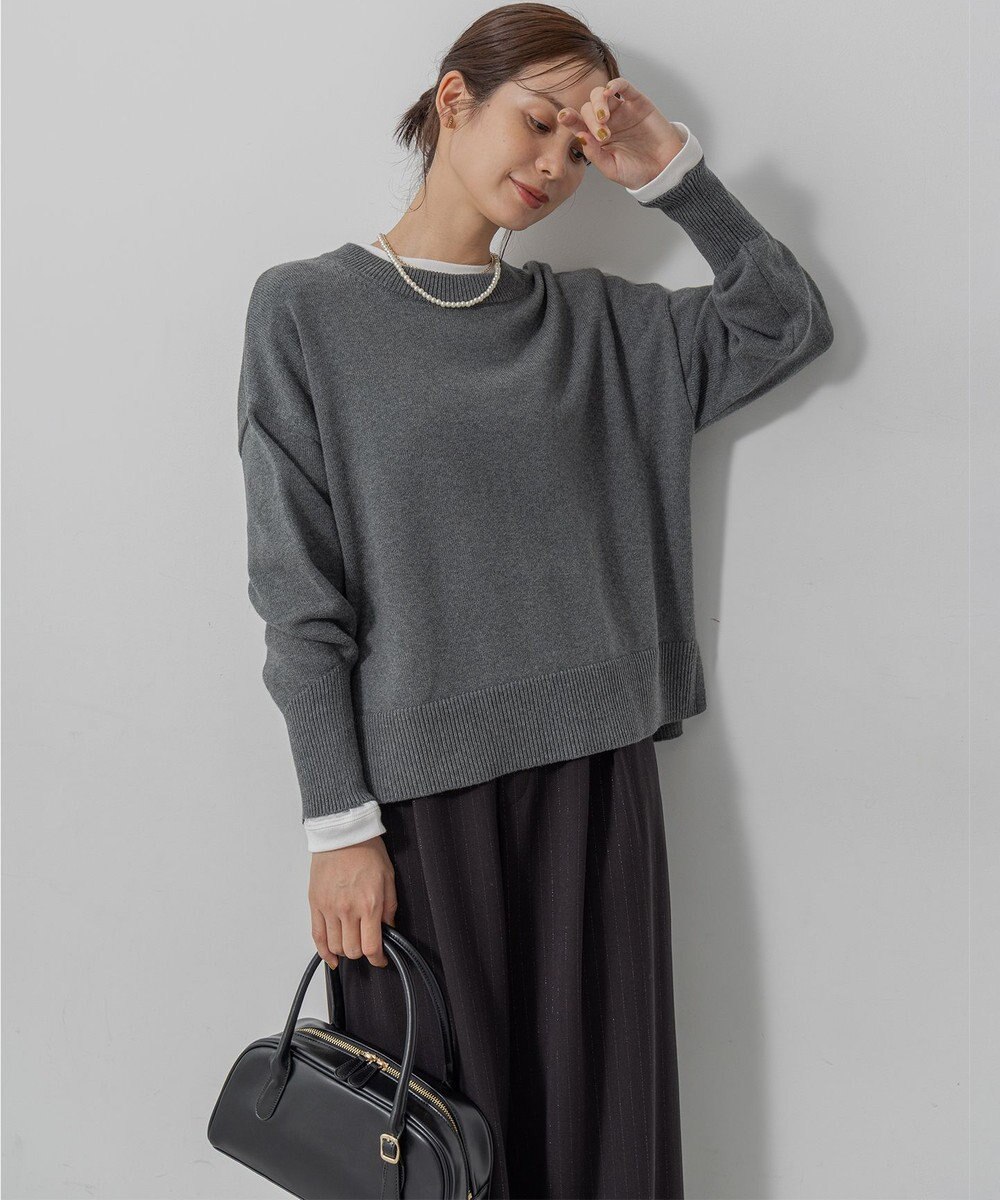 組曲 S コットンカシミヤMIX クルーネックニット 